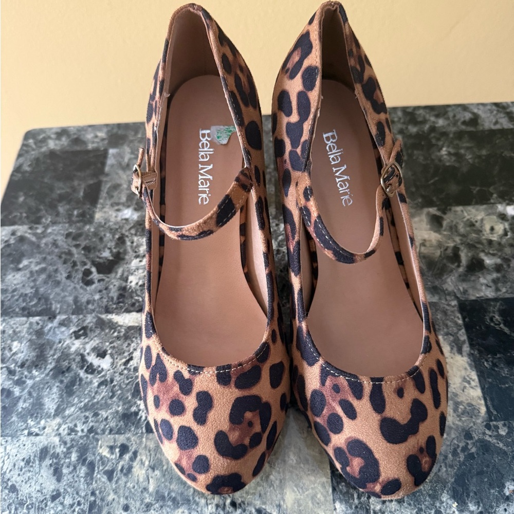 Helena Leopard Print Mary Jane Heels